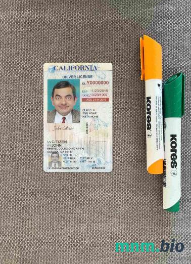 USA Kalifornia prawo jazdy poniżej 21 lat photolook, w pełni edytowalny